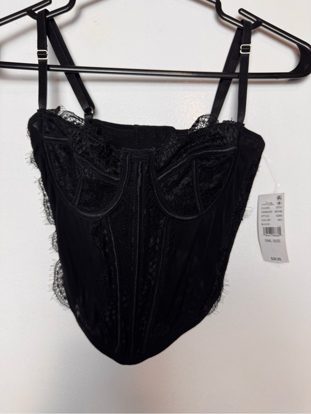 Brand new black corset crop top size-Small